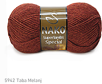Nako SUPERLAMBS SPECIAL (Суперламбс спесиал) № 5942 терракотовый (Полушерстяная пряжа, нитки для вязания)