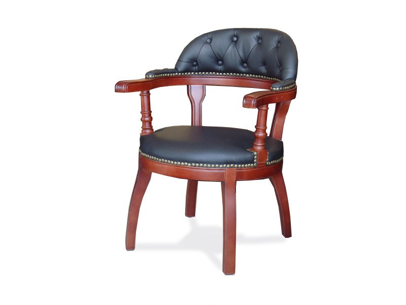 Крісло офісне для конференцій Бендеті комбінована шкіра люкс чорна (Діал ТМ)