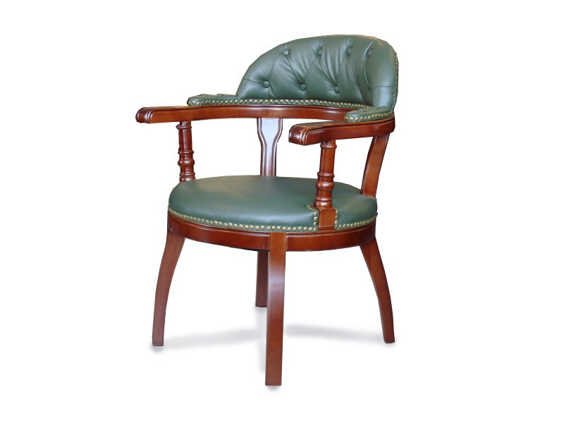 Крісло офісне для конференцій Бендеті комбінована шкіра люкс зелена (Діал ТМ)