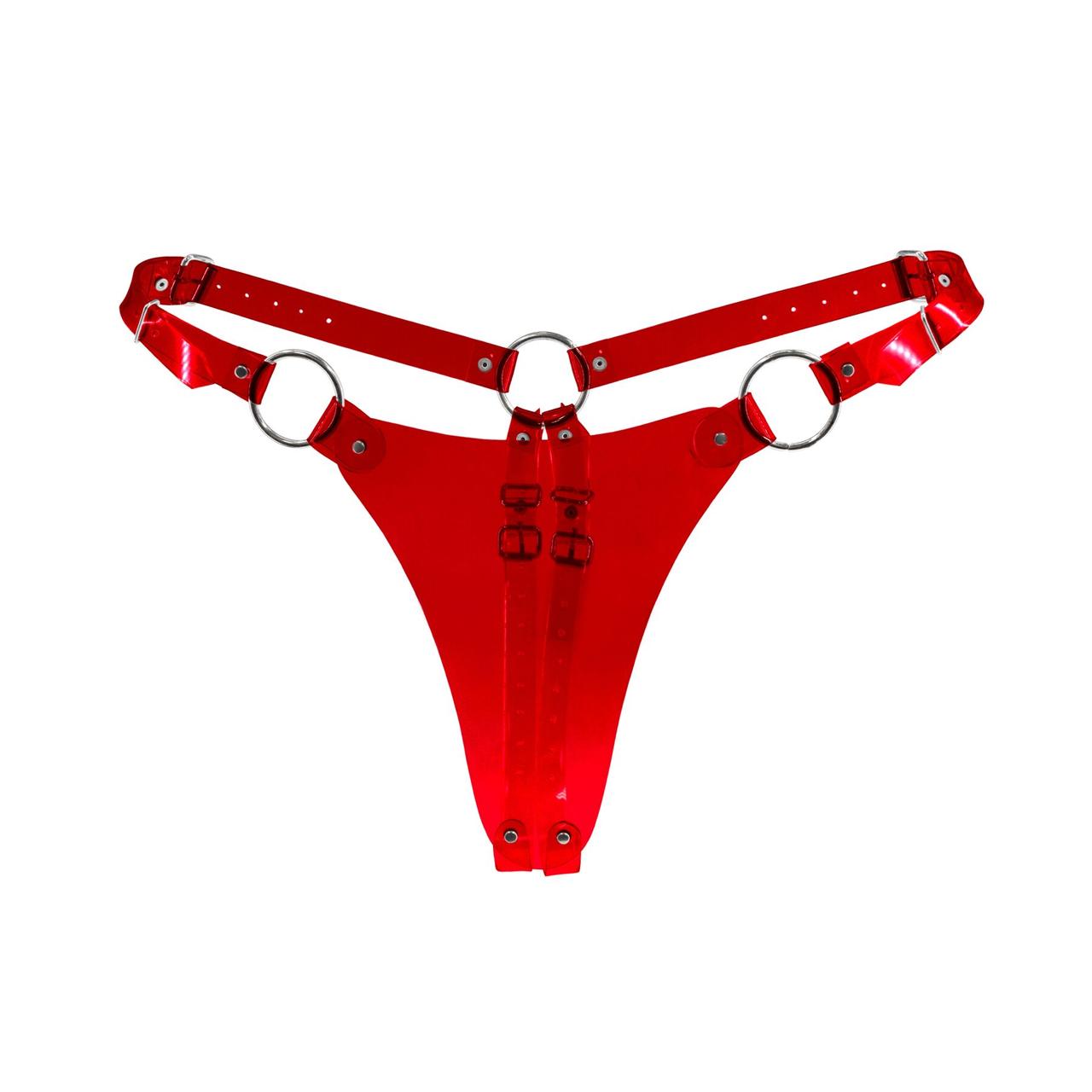 Еротичні жіночі Класичні трусики Feral Feelings String Bikini Червоний/Прозорий Універсальний (SO9331)