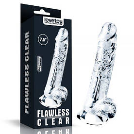 Реалістичний фалоімітатор з присоскою 7.5'' Flawless Clear Dildo, Clear