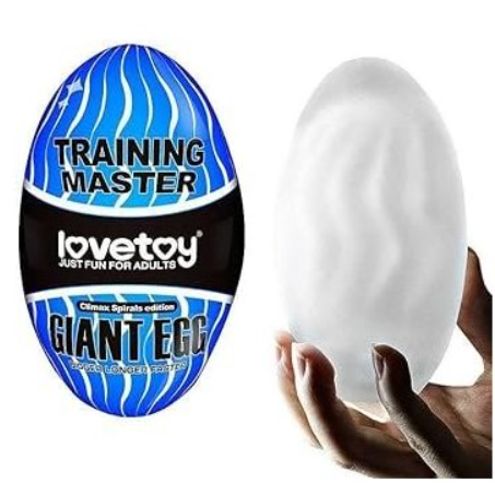 Мастурбатор LoveToy Traning Master Giant Egg Masturbator Blue без вібрації