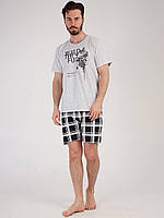 Пижама с шортами для полных мужчин 6006, Серый, 2XL