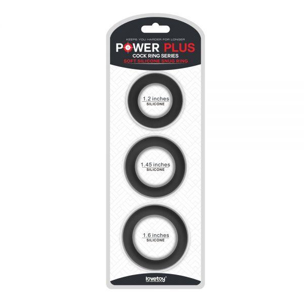 Набір із 3 шт ерекційних кілець Power Plus Cock Ring Series без вібрації
