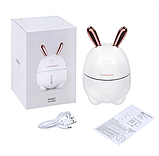 Зволожувач повітря та нічник 2в1 Humidifiers Rabbit Білий, фото 2