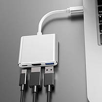 Hub Адаптер Dynamode Multiport 3-в-1 для ноутбуків, Перехідник адаптер з Type-C з передачею зображення 4К, фото 6