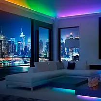 Стрічка для освітлення та декору (Rope-Lights) SMD5050-RGB bluetooth, дріт чорний, 5м (Різнокольорова), фото 5