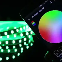 Стрічка для освітлення та декору (Rope-Lights) SMD5050-RGB Music універсальна, дріт чорний, 5м (Різнокольорова), фото 4