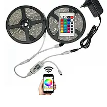 Стрічка для освітлення та декору (Rope-Lights) SMD5050-RGB універсальна, дріт прозорий, 5м (Різнокольорова), фото 5