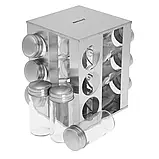 Спецівниця UNIQUE UN-1302 12 в 1 квадрат, Практичний і оригінальний набір для спецій, Спеції на підставці, фото 5