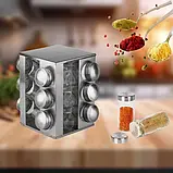 Спецівниця UNIQUE UN-1302 12 в 1 квадрат, Практичний і оригінальний набір для спецій, Спеції на підставці, фото 9