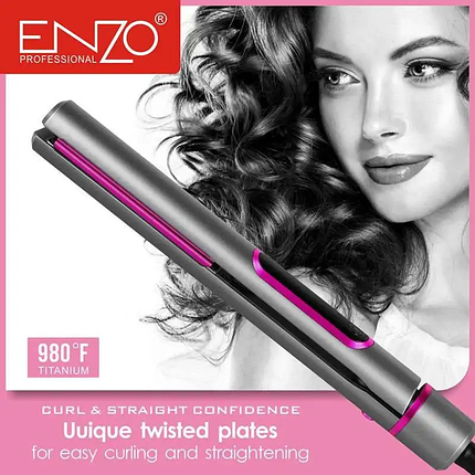 Випрямляч ENZO Titanium 2 в 1 EN-3005, Випрямляч для волосся, Багатофункціональний стайлер, фото 1