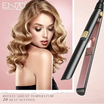 Титанова праска Pro Flat Iron ENZO EN-5185, Праска для волосся, Багатофункціональний стайлер, Випрямляч для волосся, фото 1