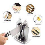 Точилка для ножів Bavarian Edge Knife Sharpener, Ручний безпечний механічний пристрій для заточування, фото 3