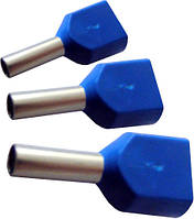 Наконечник трубчатый для двух проводов ТЕ 0,75-08 синий (0,75 мм.кв L=8 мм 1 шт) АСКО-УКРЕМ A0060120002
