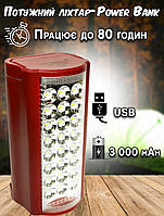 Фонарь аккумуляторный с повербанком Almina 2606DL-24 LED светодиодный, 220V ICN