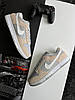 Чоловічі кросівки Nike SB Dunk Low Beige Gray White Взуття Найк СБ Данк Лоу низькі бежеві шкіра замш демісезон, фото 11