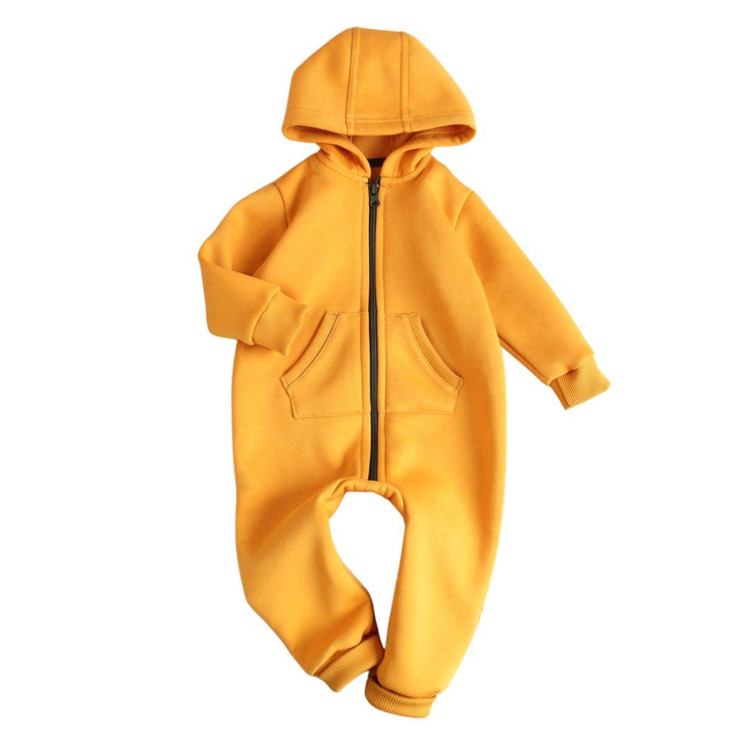 Дитячий теплий ромпер медового кольору, фото 1