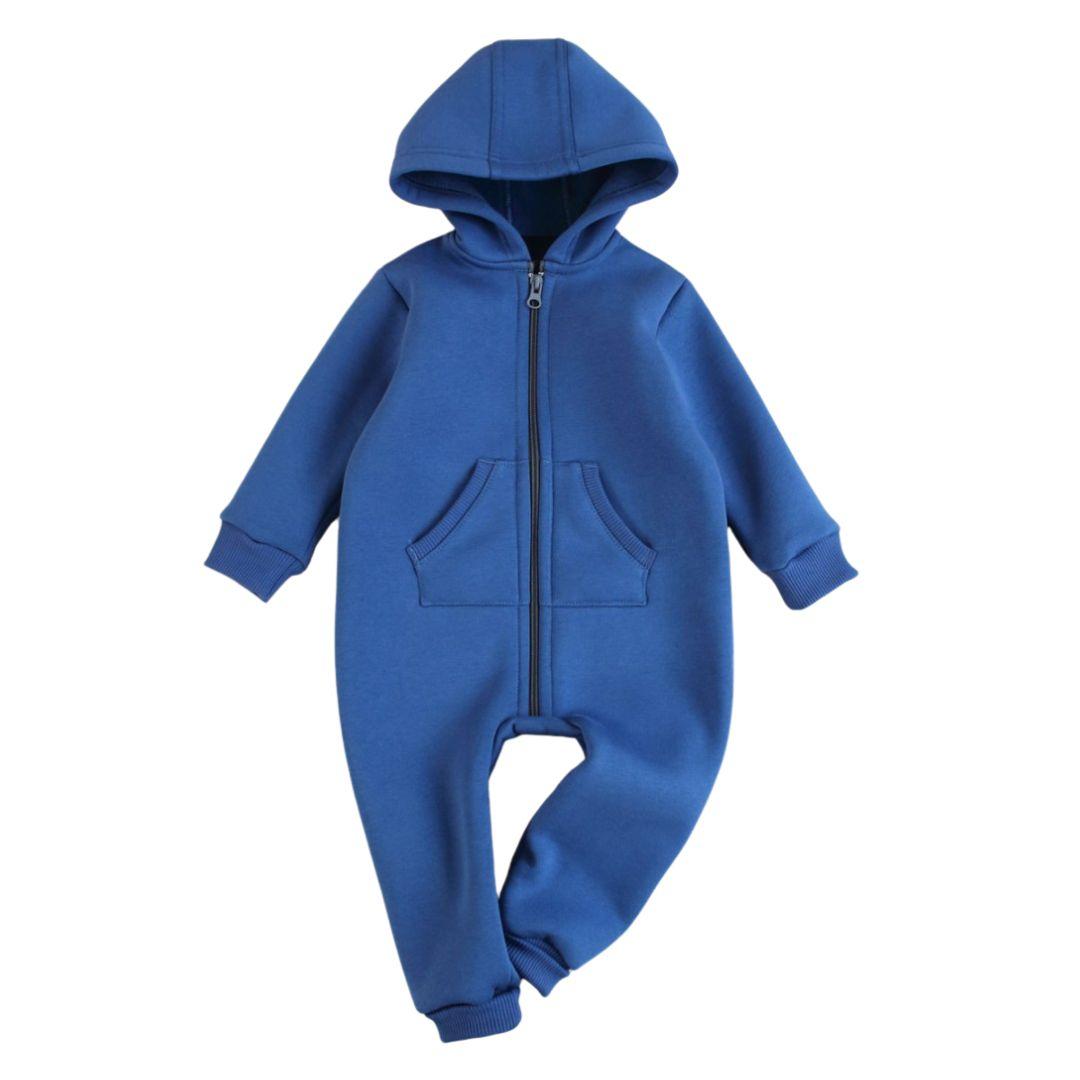 Дитячий теплий ромпер синього кольору, фото 1