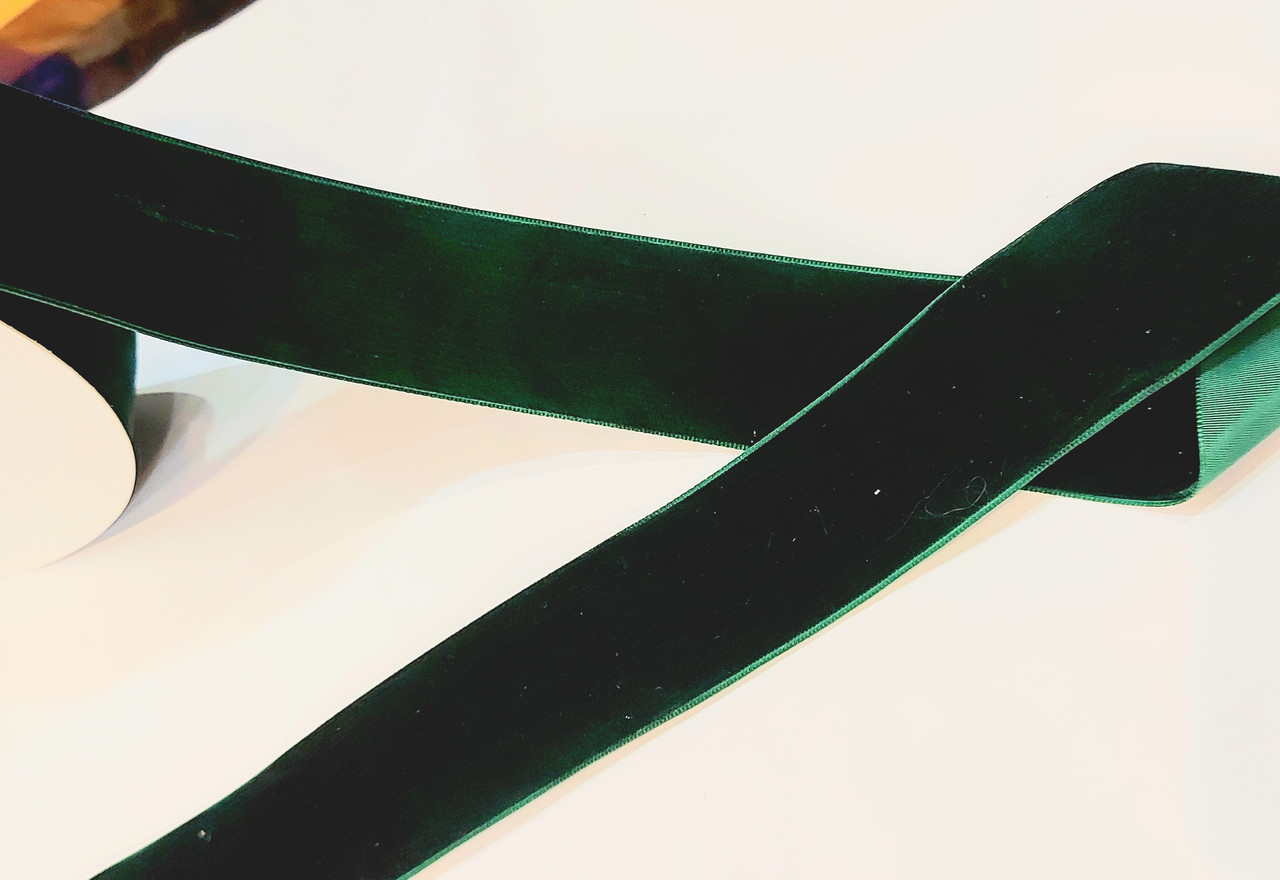 Стричка оксамитова Стрічка Стрічка оксамитова оксамитова (бархітка) 4 см, Зелена темна