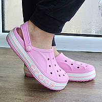 Женские Кроксы Розовые Тапочки CROC$ Шлёпанцы (размеры: 34,35,36,37,38) Отличное качество