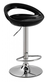 Високий стілець барний Торре SDM пластик сидіння чорний опора металева хром