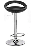 Високий стілець барний Торре SDM пластик сидіння чорний опора металева хром, фото 2
