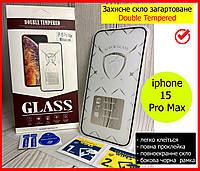 Защитное стекло для Apple iPhone 15 Pro Max Tempered 5D на экран стекло на АЙФОН 15 ПРО МАКС черное ЗАКАЛЕННОЕ