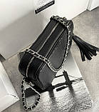 Чорна сумка STELLA з натуральної шкіри пітона, фото 4