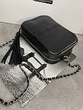 Чорна сумка STELLA з натуральної шкіри пітона, фото 5