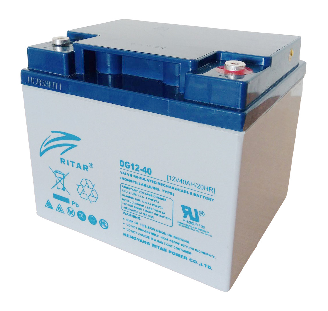 Акумуляторна батарея GEL RITAR DG12-40, Gray Case, 12V 40.0Ah ( 198 х 166 х 169 (169) ) Q1/60, фото 1