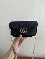 Женская сумочка, клатч отличное качество Gucci marmont mini black 16*9 Отличное качество