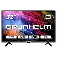 Телевизор Grunhelm 32H300-T2 32" LED TV T2 Функциональный телевизор для дома Компактный телевизор для кухни