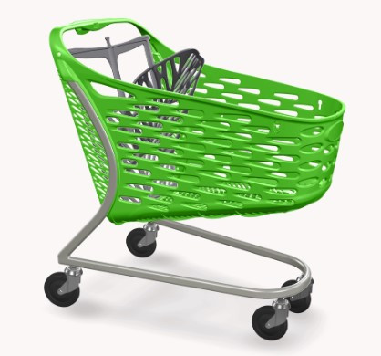 Візок закупівельний пластиковий Rabtrolley Samba 130l зелена