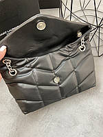 Женская сумочка, клатч отличное качество YSL puffer chain black silver 30*16*9 Отличное качество