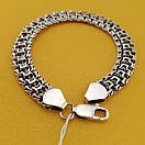 Срібний браслет чоловічий масивний Фараон. Широкий браслет на руку срібло 925. Ширина 10 мм. 19 см, фото 6