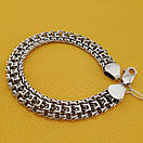 Срібний браслет чоловічий масивний Фараон. Широкий браслет на руку срібло 925. Ширина 10 мм. 19 см, фото 7