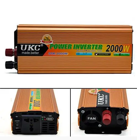 Інвертор Перетворювач напруги UKC SSK 2000W AC/DC 12V-220V Gold sale