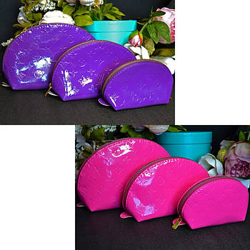 Набір косметичок із 3 штук на блискавці в різних варіантах Luna