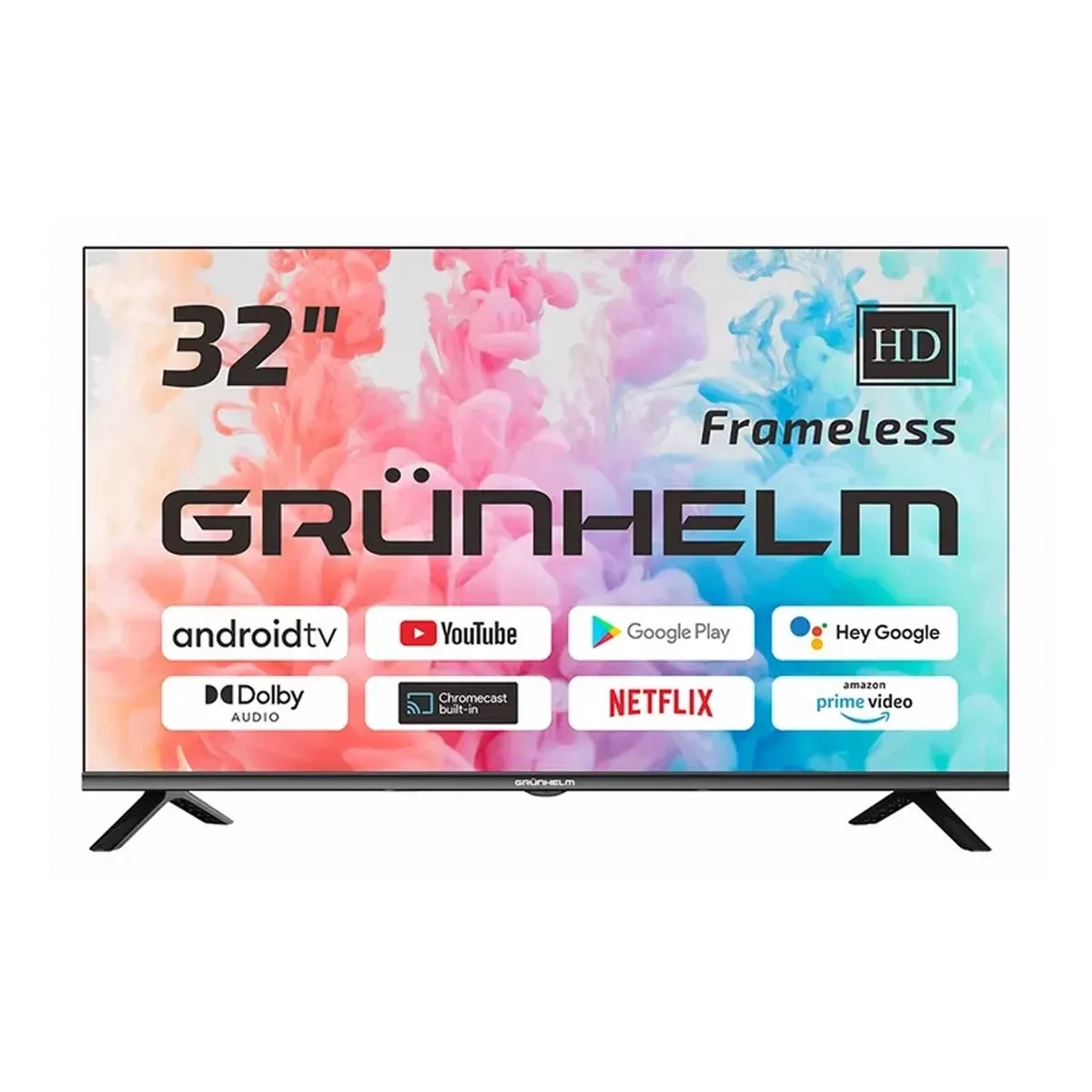 Телевізор Grunhelm 32H700-GA11V 32" Телевізор чорного кольору Телевізор для кухні Стильний дизайн