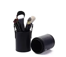 Професійний набір пензлів для макіяжуMАС 12 шт Чорні, Набори пензлів для макіяжу в тубусі, фото 4