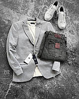Мужской пиджак классический текстильный (серый) красивая стильная супермодная одежда spj2