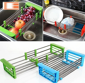 Кухонна складна полиця Kitchen Drain Shelf Rack багатофункціональна сушарка для посуду sale