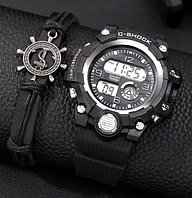 Стильний чоловічий спортивний годинник + кожаний браслет sale
