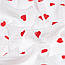 Двошаровий жатий муслін "Червоні сердечка 18 мм на білому тлі", ширина 135 см, фото 4