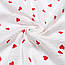 Двошаровий жатий муслін "Червоні сердечка 18 мм на білому тлі", ширина 135 см, фото 5