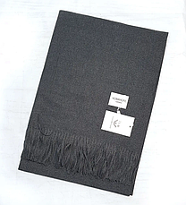 Теплий кашеміровий шарф палантин Саллі 180*65 см сірий темний однотонний, фото 2