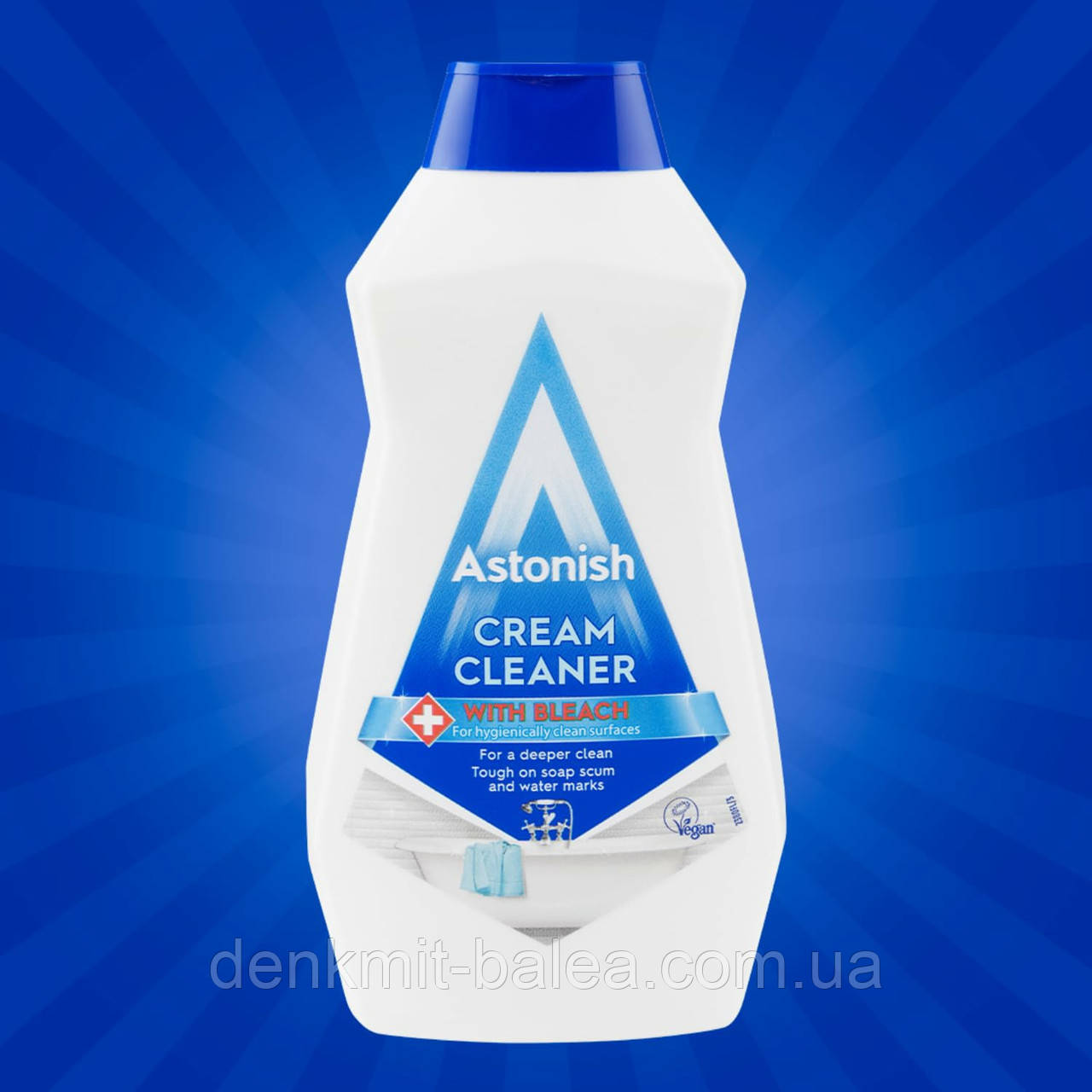 Паста для миття поверхонь на кухні і у ванній з відбілювачем Astonish Cream Cleaner Bleach 500 мл.