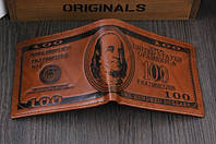Кошелек мужской портмоне 100$ Доллар Отличное качество