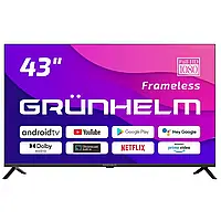 Телевизор Grunhelm 43F500-GA11V 43" Телевизор без рамки Стильный телевизор для квартиры Телевизор для дома